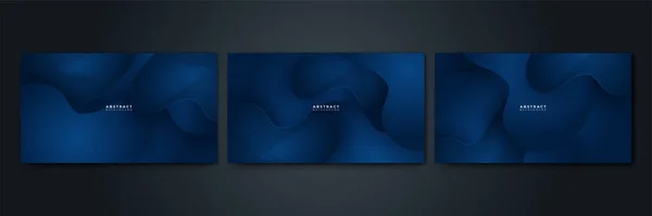 Résumé Ondulé Luxe Fond Bleu Foncé Illustration Vectorielle Pour Poster — Image vectorielle