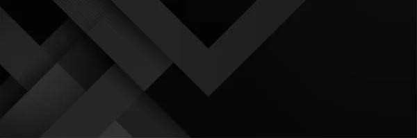 Fondo Banner Abstracto Negro Fondo Vectorial Dinámico Negro Oscuro Profundo — Vector de stock