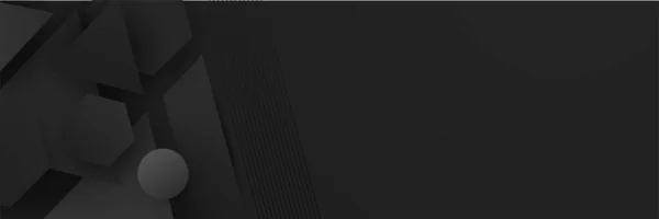 Чорний Абстрактний Банерний Фон Темний Глибоко Чорний Динамічний Векторний Фон — стоковий вектор