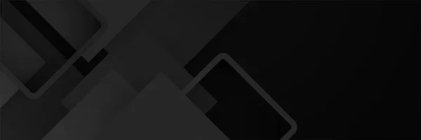 Zwarte Abstracte Banner Achtergrond Donker Diepzwarte Dynamische Vectorachtergrond Met Diagonale — Stockvector