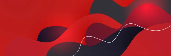 幾何学的な形状要素と線で暗い赤と黒の抽象的な背景 赤と黒の抽象的な背景バナー テンプレート企業コンセプト赤黒コントラストの背景 ベクターイラスト — ストックベクタ
