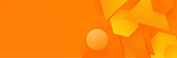 Fondo Banner Naranja Mínimo Abstracto Con Conceptos Geométricos Creativos Degradado — Vector de stock