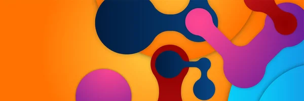 Abstract Oranje Banner Achtergrond Vector Met Verschillende Geometrische Vorm Oranje — Stockvector