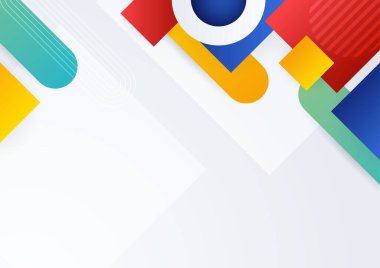 Soyut kompozisyon renkli arkaplan pankartı. Poster, sertifika, sunum, iniş sayfası için geometrik renkli duvar kağıdı