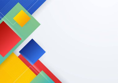 Soyut kompozisyon renkli arkaplan pankartı. Poster, sertifika, sunum, iniş sayfası için geometrik renkli duvar kağıdı