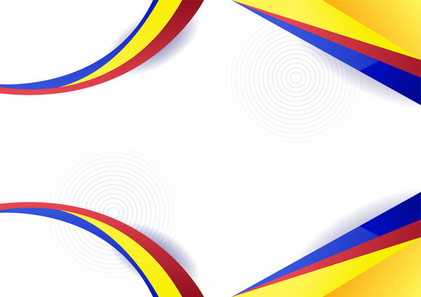 Современный геометрический красочный абстрактный дизайнерский баннер с красно-жёлтым синим. Костюм для бизнеса, корпоратива, учреждения, вечеринки, праздника, семинарии и переговоров.