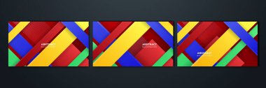 Soyut renkli çokgen arkaplan pankart tasarım şablonu