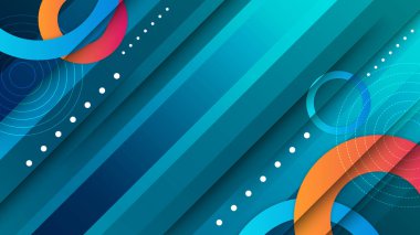 Renkli şekil soyut tasarım arka planına sahip dinamik mavi turuncu arkaplan gradyanı