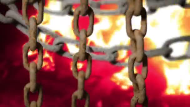 Chains and fire — Stock Video