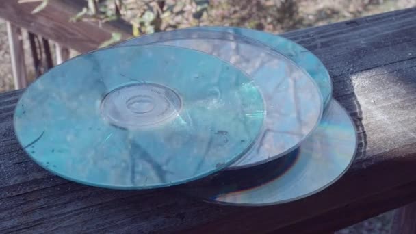 Пошкодження старих компакт-дисків — стокове відео