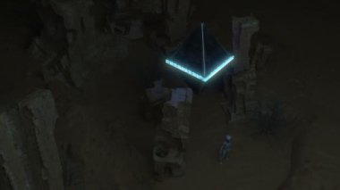 UFO ve uzaylı dışarıda.