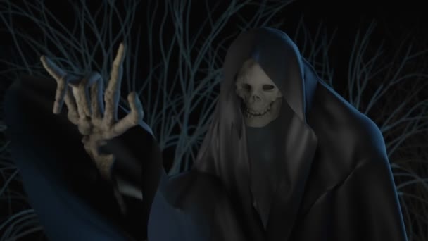 Grim Reaper Haciendo Golpes Cabeza Metal Pesado Clip De Vídeo