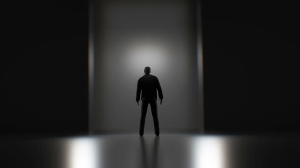 Man Entering Life Concept — Stok video