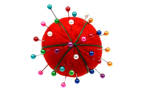 Red Pin Cushion — Stock Photo, Image