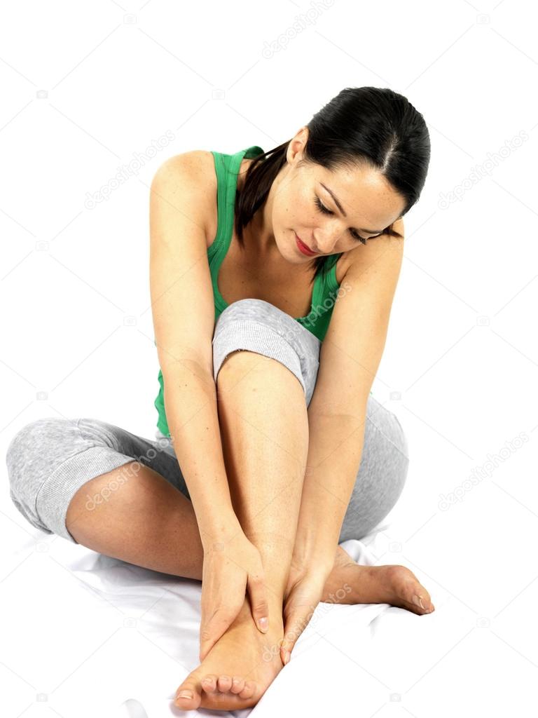 Young Woman with Ankle Injury