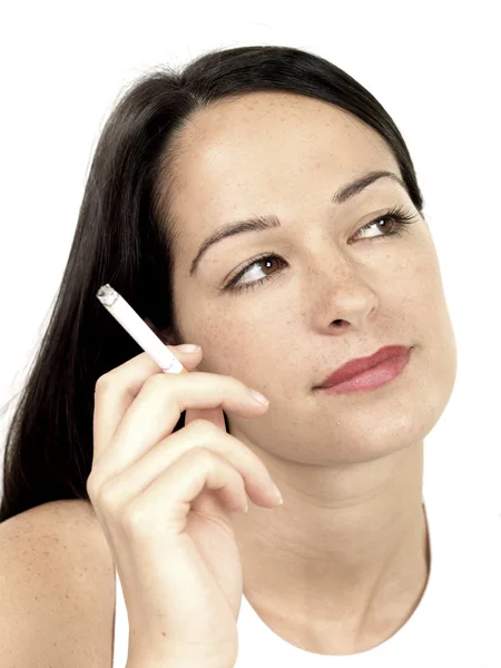 Mulher jovem fumando — Fotografia de Stock