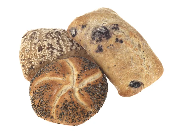 Selection of mixed baked Bread Rolls — Stock Photo, Image