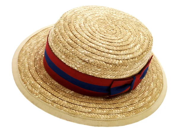 Schoolgirls Wicker Straw Hat — Stock Photo, Image