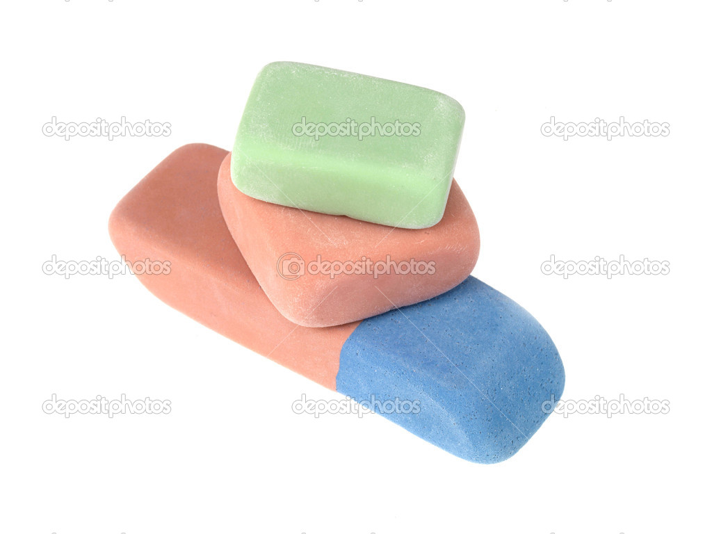 Pictures erasers Pencil Rubber Erasers isolated — Stock Photo
