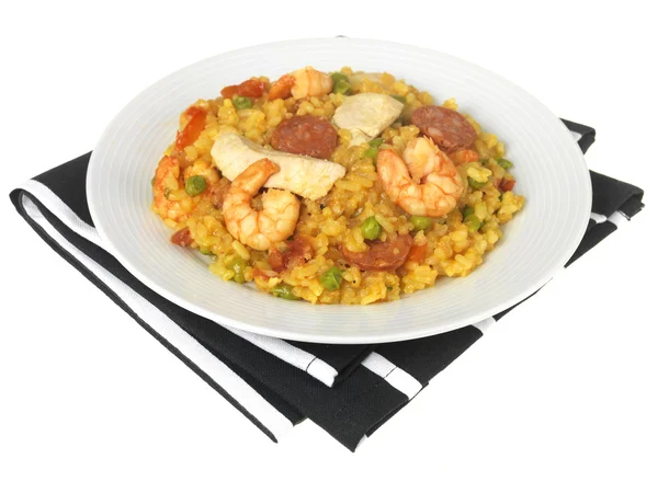 Paella di pollo e gamberetti — Foto Stock