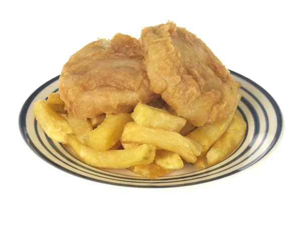 Fisk kakor och chips — Stockfoto
