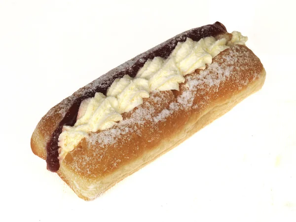 Jam en cream donut — Stockfoto