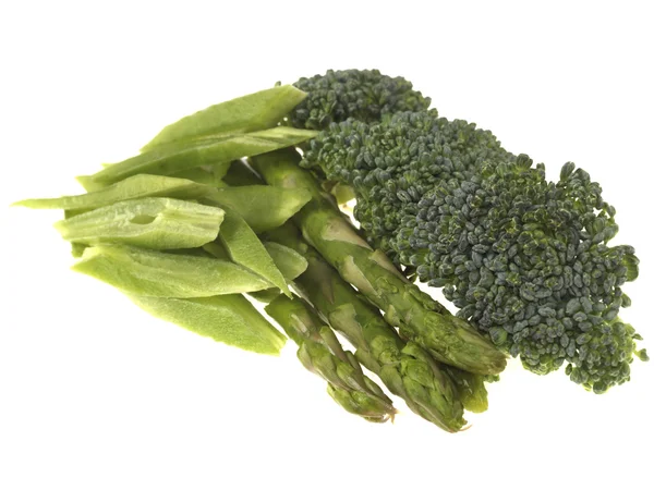 Broccoli Asparagus and Runner Beans — Stock Photo, Image