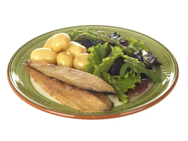 Haşlanmış patates ile uskumru salatası — Stok fotoğraf