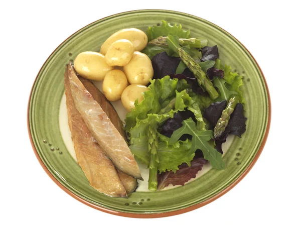 Makrelen-Salat mit gekochten Kartoffeln — Stockfoto