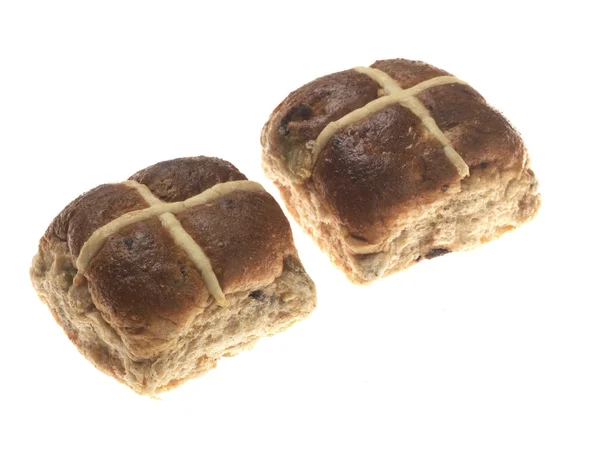 Razowy hot cross buns — Zdjęcie stockowe