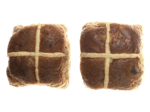 Fullkorn hot cross kaffebröd — Stockfoto