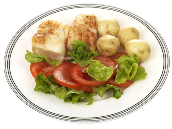 Turbot with Salad — Stock Photo, Image