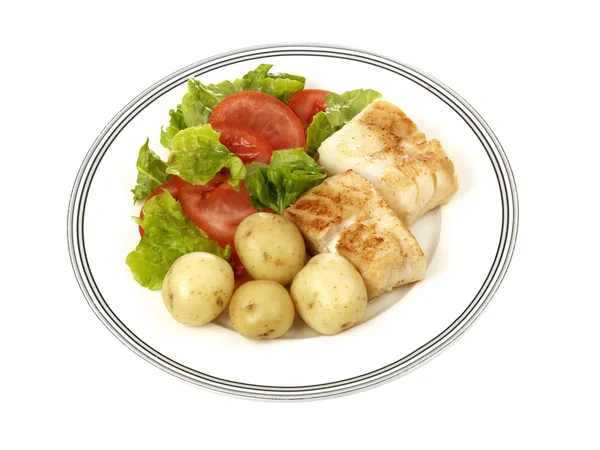 Turbot with Salad — Stock Photo, Image