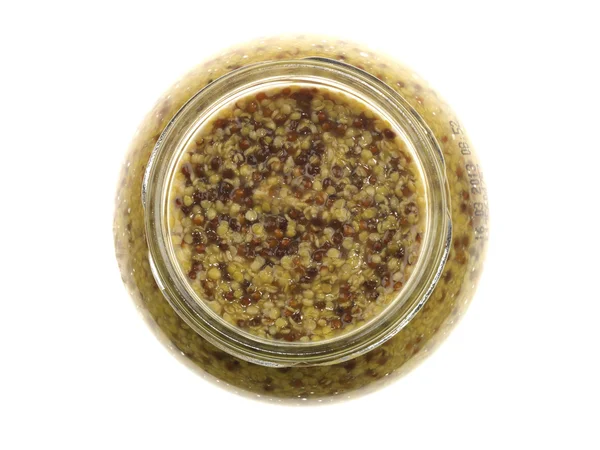 Jar of Wholegrain Mustard — Fotografie, imagine de stoc