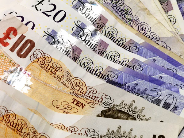 Вентилятор британські фунти гроші відзначає готівкою — стокове фото