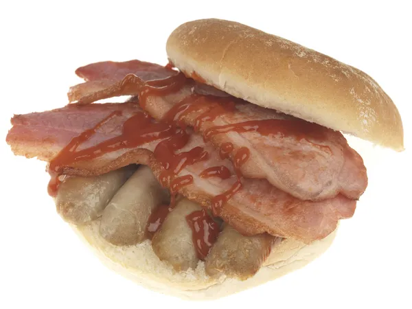 Bacon och korv rulle — Stockfoto