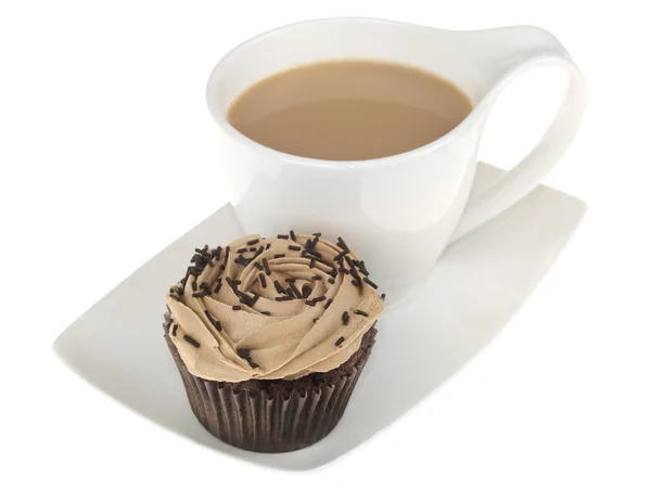 Tasse Tee mit einem Cupcake — Stockfoto