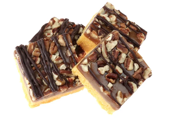 Caramel and Pecan Square Biscuits — Stock Photo, Image