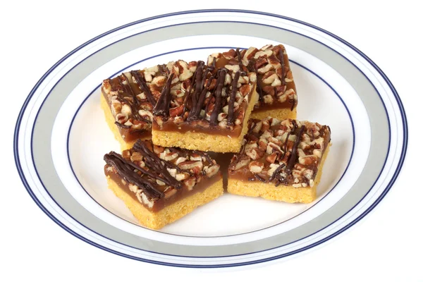 Caramel and Pecan Square Biscuits — Stock Photo, Image