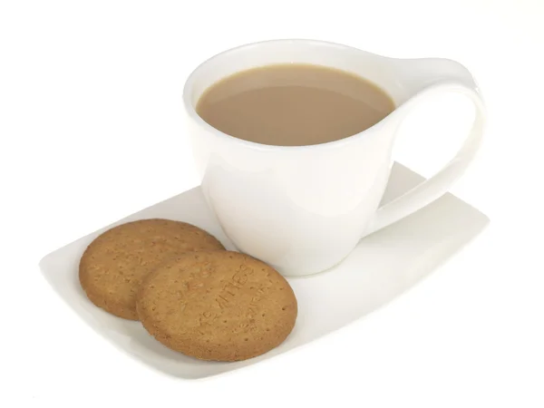 Cup of Tea and Biscuits — Stock Photo, Image