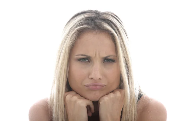 Boos, verdrietig, jonge vrouw — Stockfoto