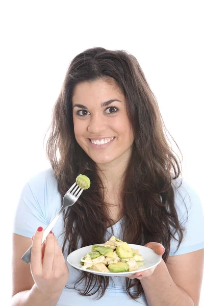 Jovem mulher comendo — Fotografia de Stock