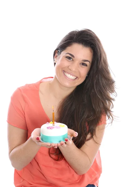 Jovem mulher comendo — Fotografia de Stock