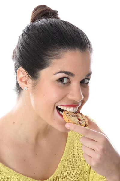 Attractive Young Woman Eating — Stock Photo, Image