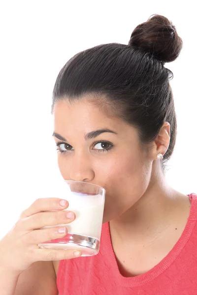 Atraente jovem mulher comer — Fotografia de Stock