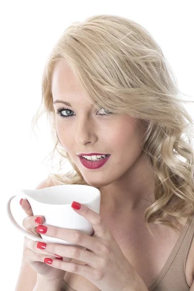 Young Woman Drinking Coffee — Stock Photo, Image