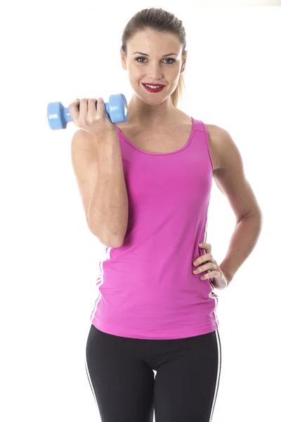 Young Woman Holding Dumb Bell Weight — Stock Photo, Image