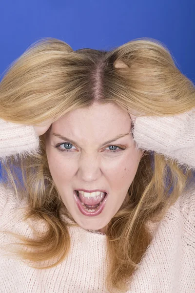 Attractive Young Woman Screaming — Stock Photo, Image