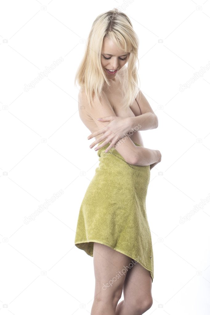 Young Woman Applying Body Cream