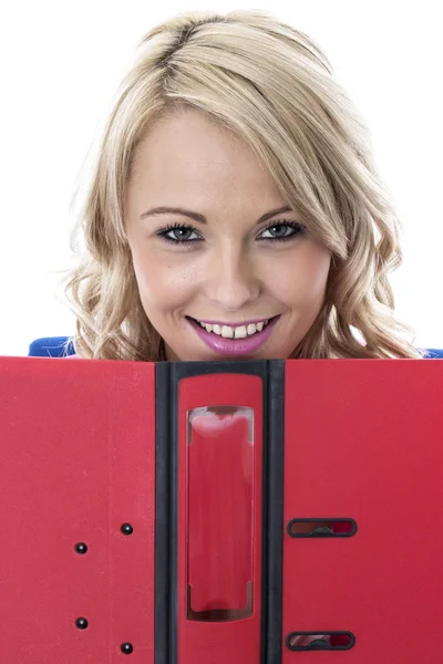 Young Business Woman Looking Over File — Stock Photo, Image